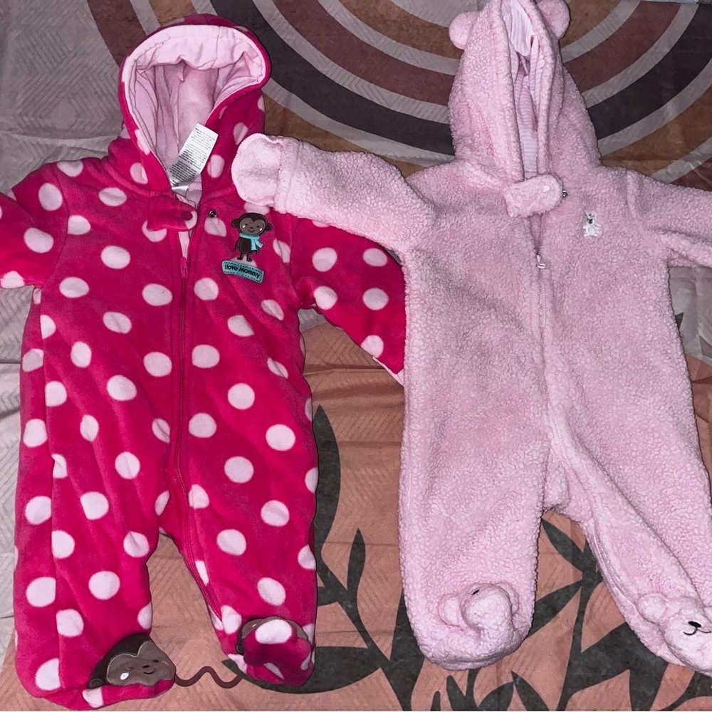 3/$10 Babygirl Warm Fleece Onesie Bundle (2 pieces)